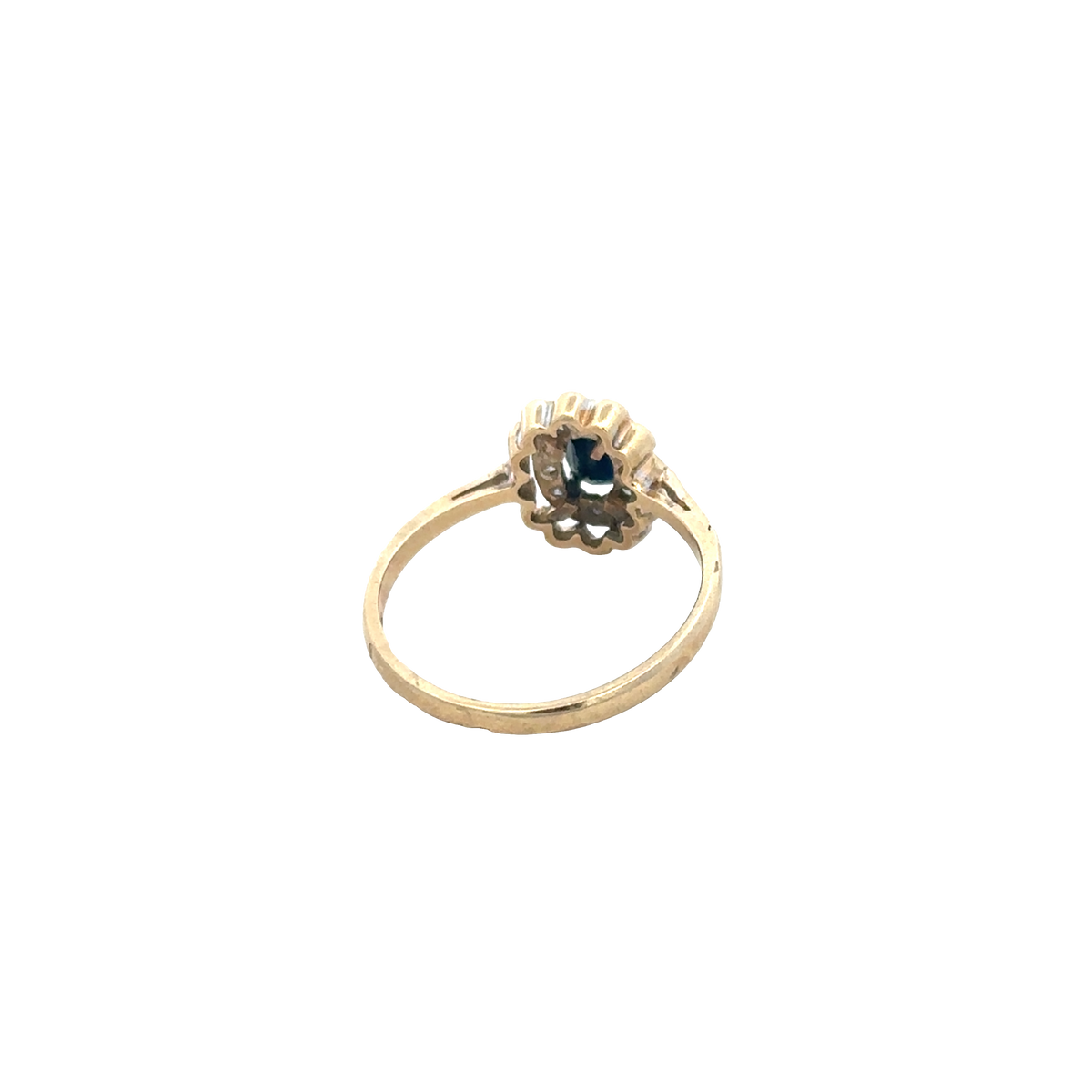 9ct yellow gold sapphire and diamond ring size N (sh25732l)