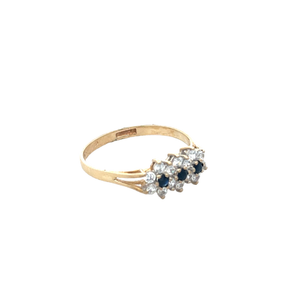 9ct yellow gold ring size R (sh27896b)