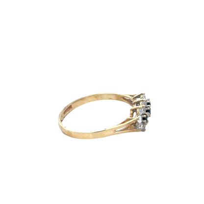 9ct yellow gold ring size R (sh27896b)