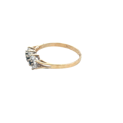 9ct yellow gold ring size R (sh27896b)