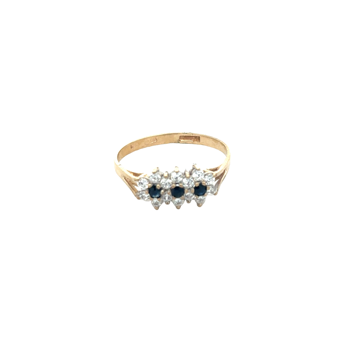 9ct yellow gold ring size R (sh27896b)