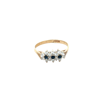 9ct yellow gold ring size R (sh27896b)