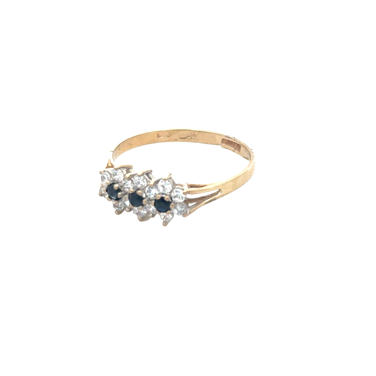 9ct yellow gold ring size R (sh27896b)