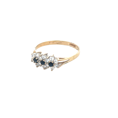 9ct yellow gold ring size R (sh27896b)