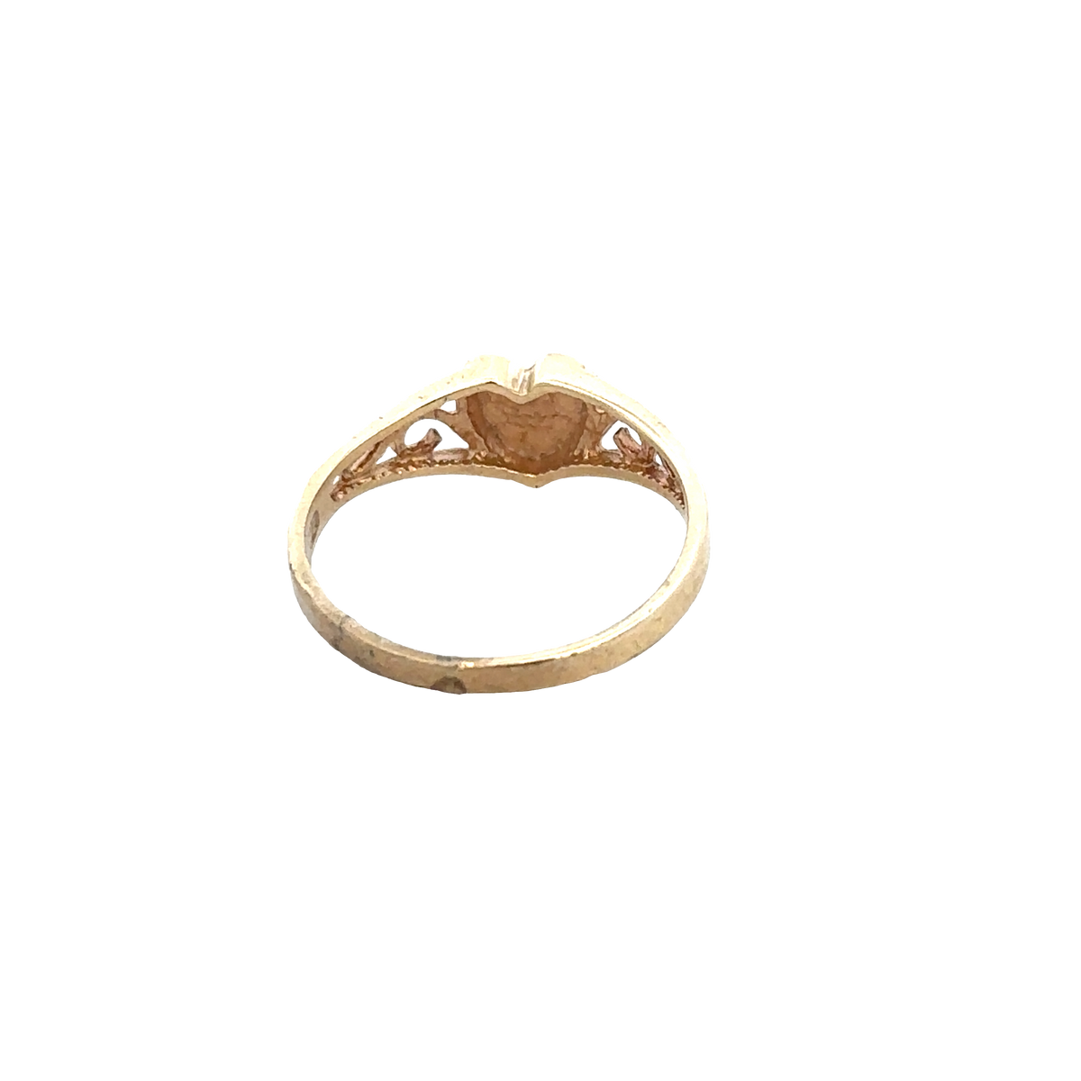 9ct yellow gold ring size H1/2 from Reeves and Sons, featuring a polished finish and classic design.