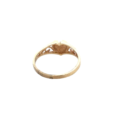 9ct yellow gold ring size H1/2 from Reeves and Sons, featuring a polished finish and classic design.