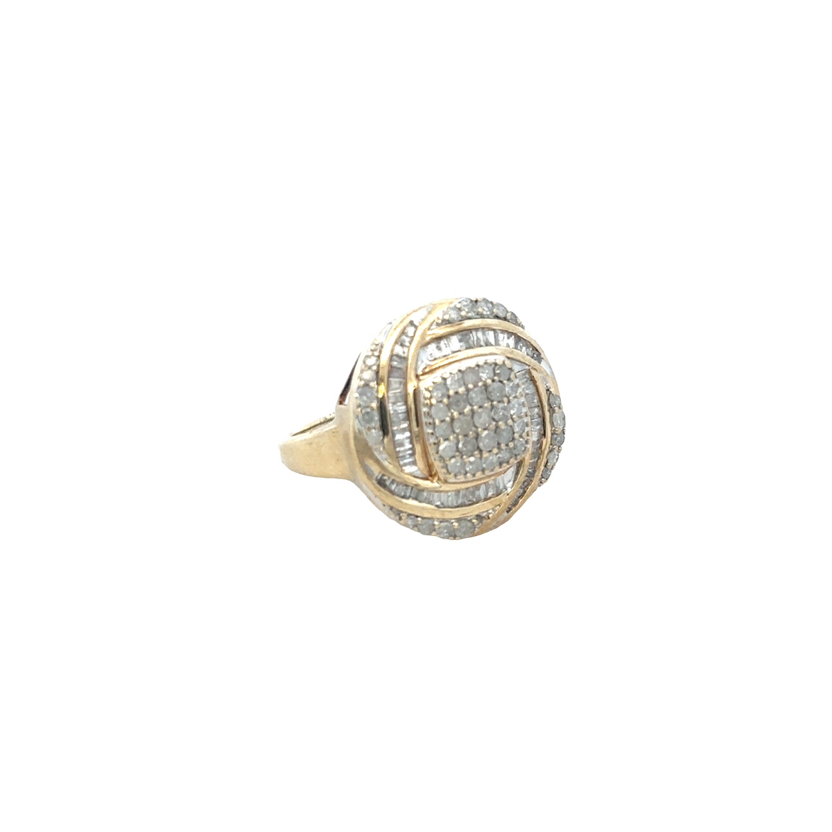 9ct yellow gold diamond ring size N1/2 (sh27950b)