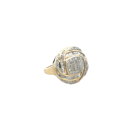 9ct yellow gold diamond ring size N1/2 (sh27950b)