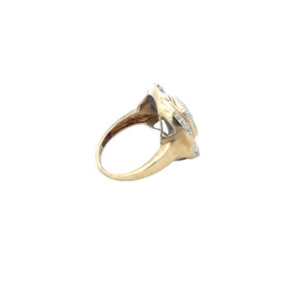 9ct yellow gold diamond ring size N1/2 (sh27950b)