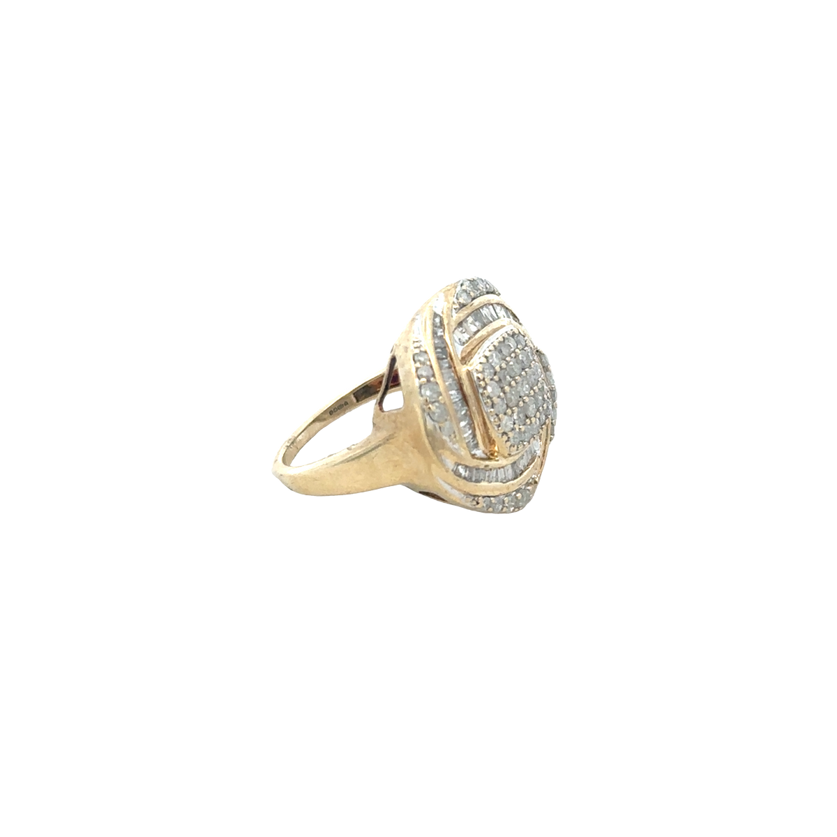 9ct yellow gold diamond ring size N1/2 (sh27950b)