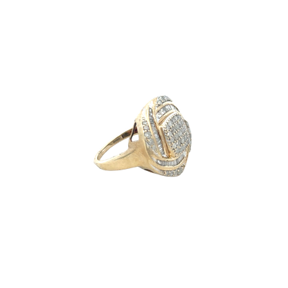 9ct yellow gold diamond ring size N1/2 (sh27950b)