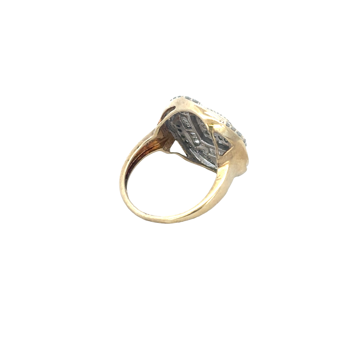 9ct yellow gold diamond ring size N1/2 (sh27950b)