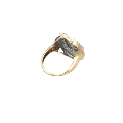 9ct yellow gold diamond ring size N1/2 (sh27950b)