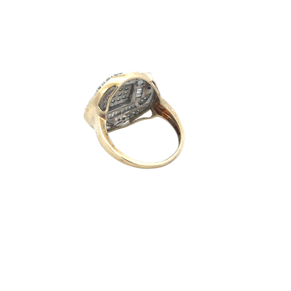 9ct yellow gold diamond ring size N1/2 (sh27950b)