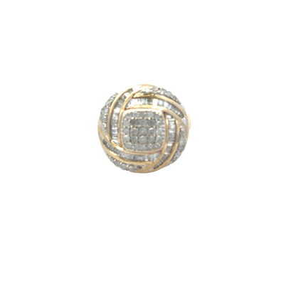 9ct yellow gold diamond ring size N1/2 (sh27950b)