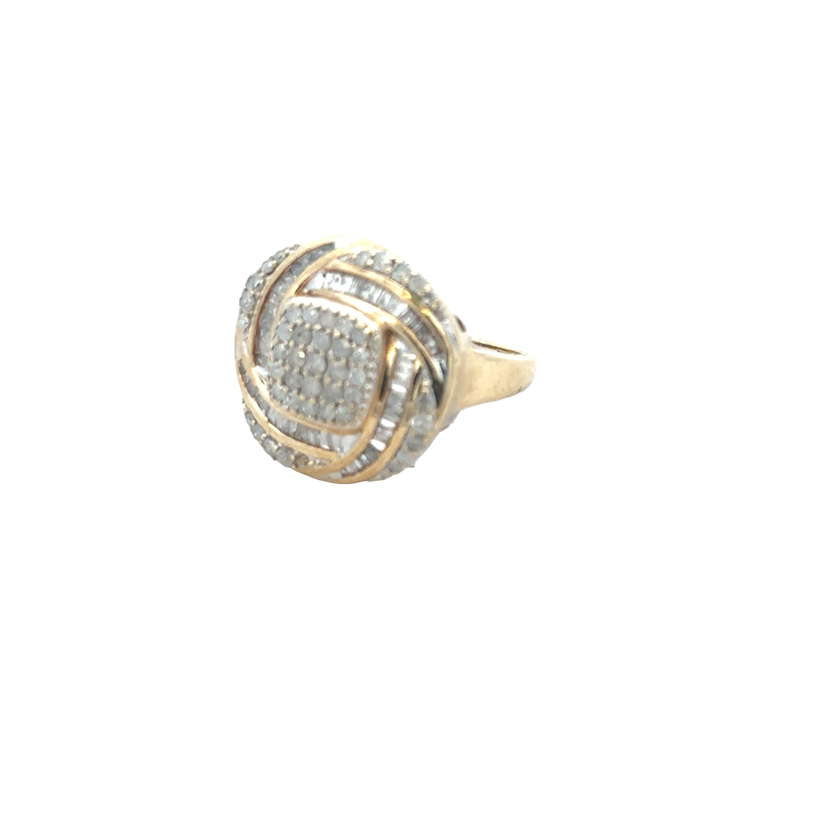 9ct yellow gold diamond ring size N1/2 (sh27950b)