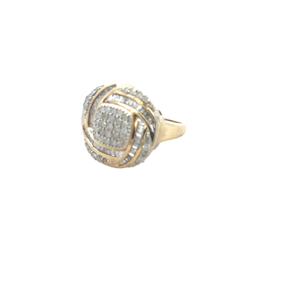 9ct yellow gold diamond ring size N1/2 (sh27950b)