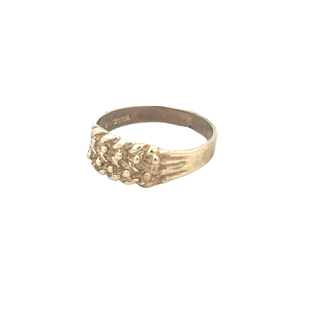 9ct yellow gold keeper ring size E1/2 (sh27937b)