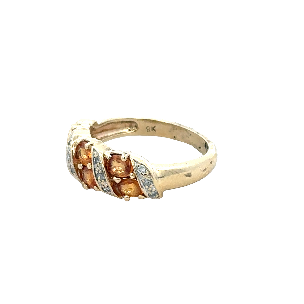 9ct yellow gold ring size N (sh27944b)