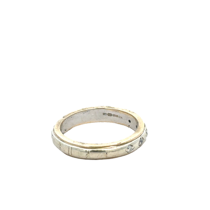 9ct yellow and white gold diamond ring size O (sh27955b)