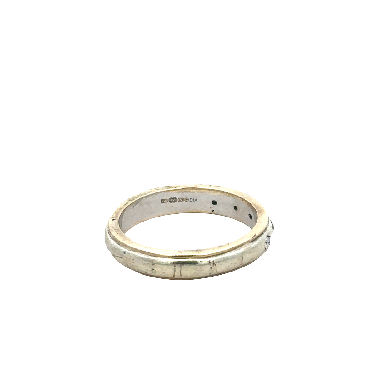 9ct yellow and white gold diamond ring size O (sh27955b)