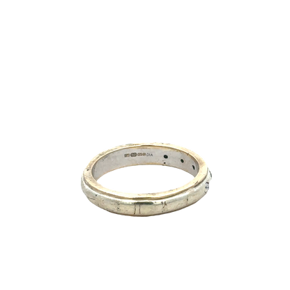 9ct yellow and white gold diamond ring size O (sh27955b)