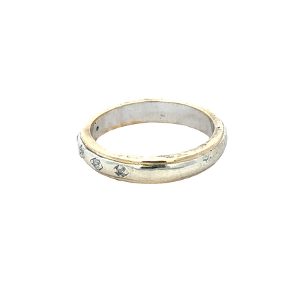 9ct yellow and white gold diamond ring size O (sh27955b)