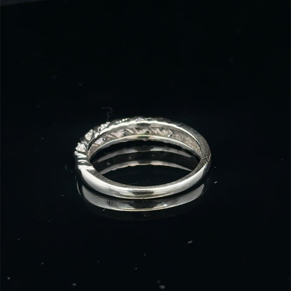 9ct white gold diamond ring size N (sh27951b)
