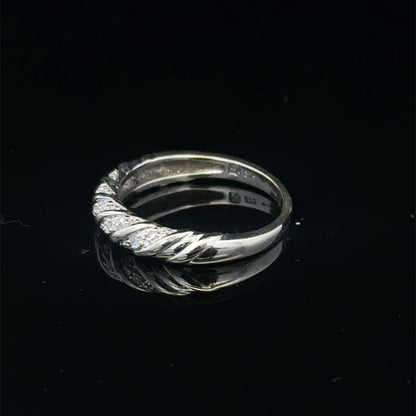 9ct white gold diamond ring size N (sh27951b)