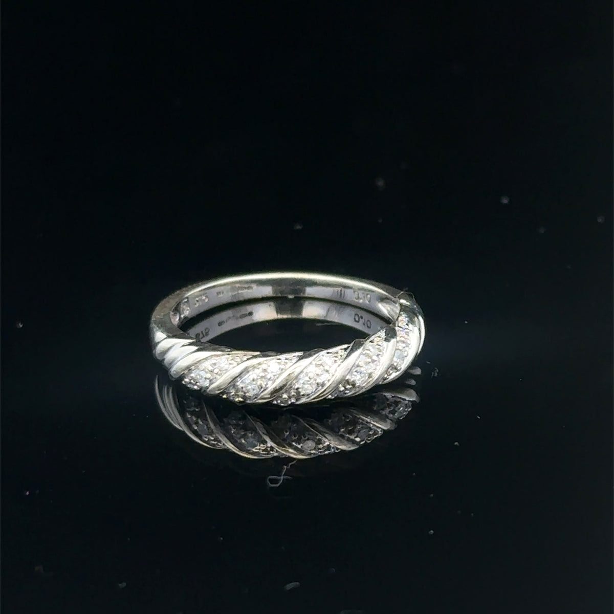 9ct white gold diamond ring size N (sh27951b)