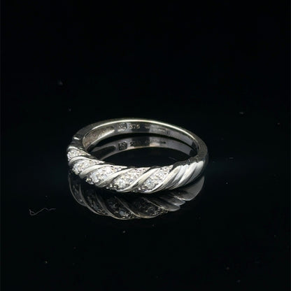 9ct white gold diamond ring size N (sh27951b)