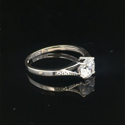 9ct white gold ring size M (sh27975b)