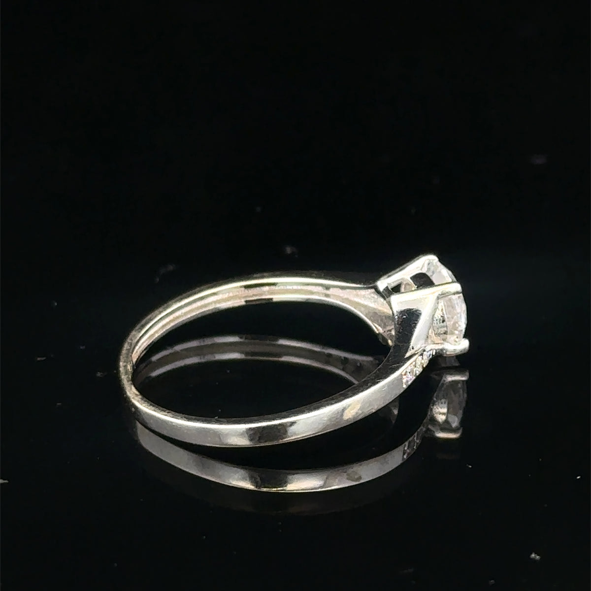 9ct white gold ring size M (sh27975b)