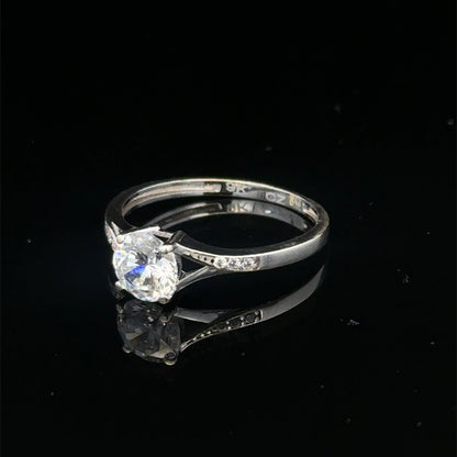 9ct white gold ring size M (sh27975b)