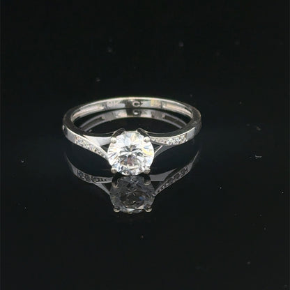9ct white gold ring size M (sh27975b)