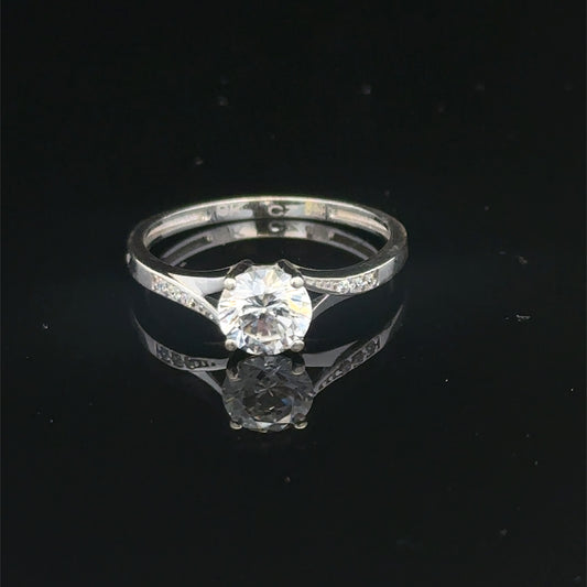9ct white gold ring size M (sh27975b)