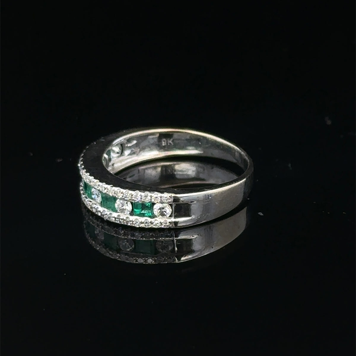 9ct white gold ring size L (sh27905b)