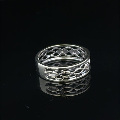 9ct white gold ring size N1/2 (sh27906b)