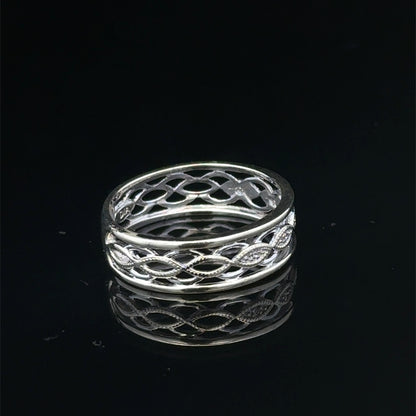 9ct white gold ring size N1/2 (sh27906b)