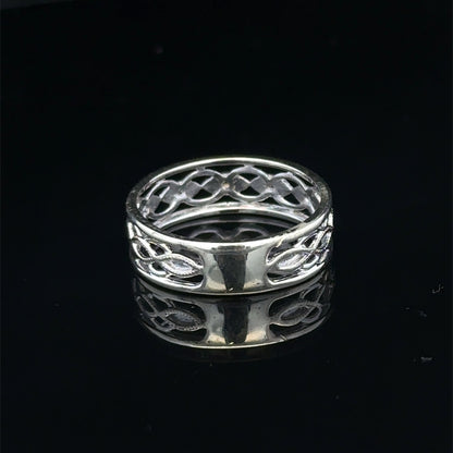 9ct white gold ring size N1/2 (sh27906b)