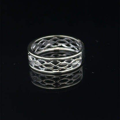 9ct white gold ring size N1/2 (sh27906b)