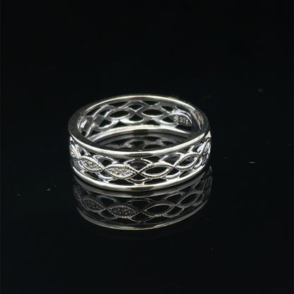 9ct white gold ring size N1/2 (sh27906b)
