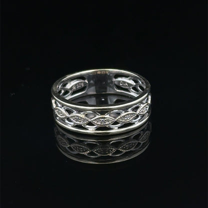 9ct white gold ring size N1/2 (sh27906b)