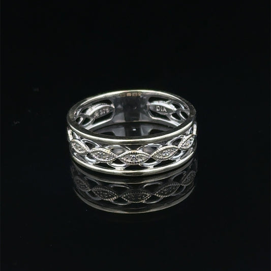 9ct white gold ring size N1/2 (sh27906b)