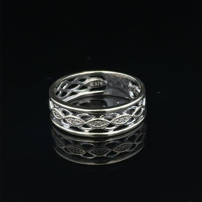 9ct white gold ring size N1/2 (sh27906b)