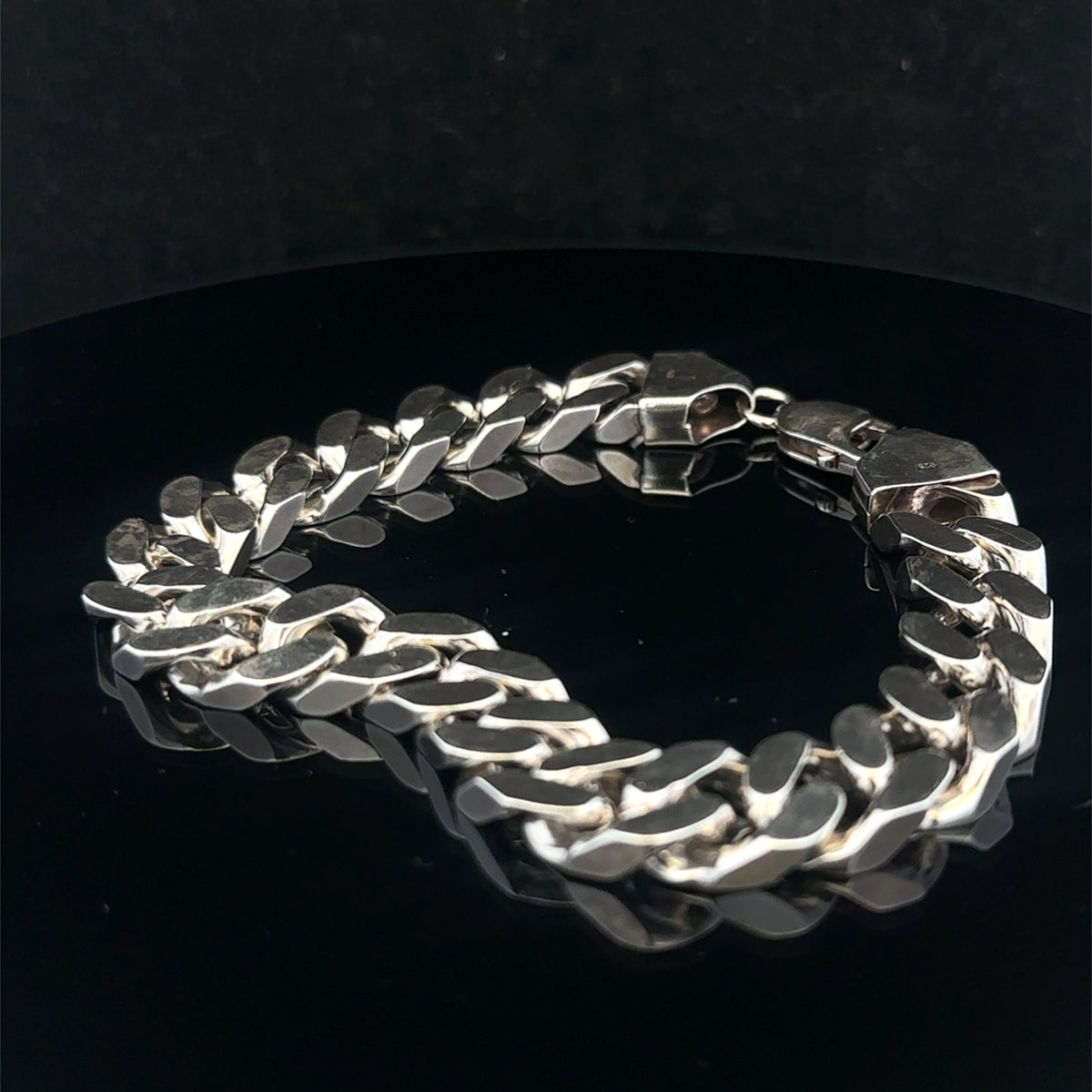 Silver curb bracelet 62.3g (bb1977l)