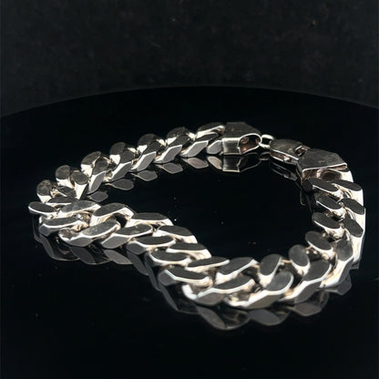 Silver curb bracelet 62.3g (bb1977l)