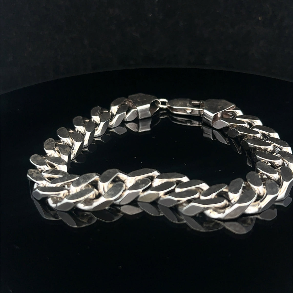 Silver curb bracelet 62.3g (bb1977l)