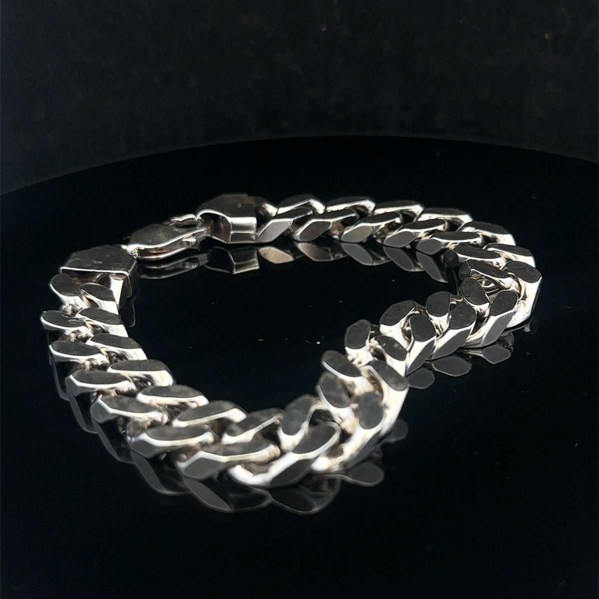 Silver curb bracelet 62.3g (bb1977l)