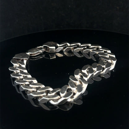 Silver curb bracelet 62.3g (bb1977l)